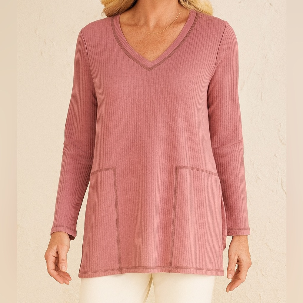 NWT Soft Surroundings Nellie V-Neck Tunic Size XS (oversized)